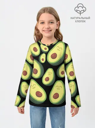 Детский лонгслив / Авокадо паттерн