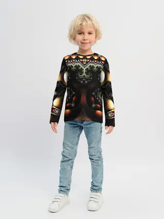 Детский лонгслив / ФРАКТАЛЬНЫЙ ОПТИЧЕСКИЙ УЗОР