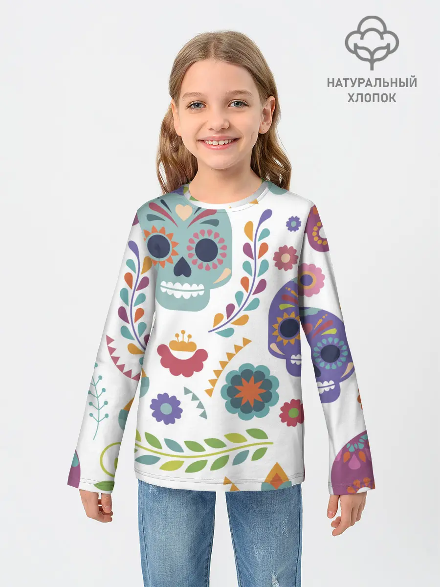 Детский лонгслив / Мексиканские мотивы