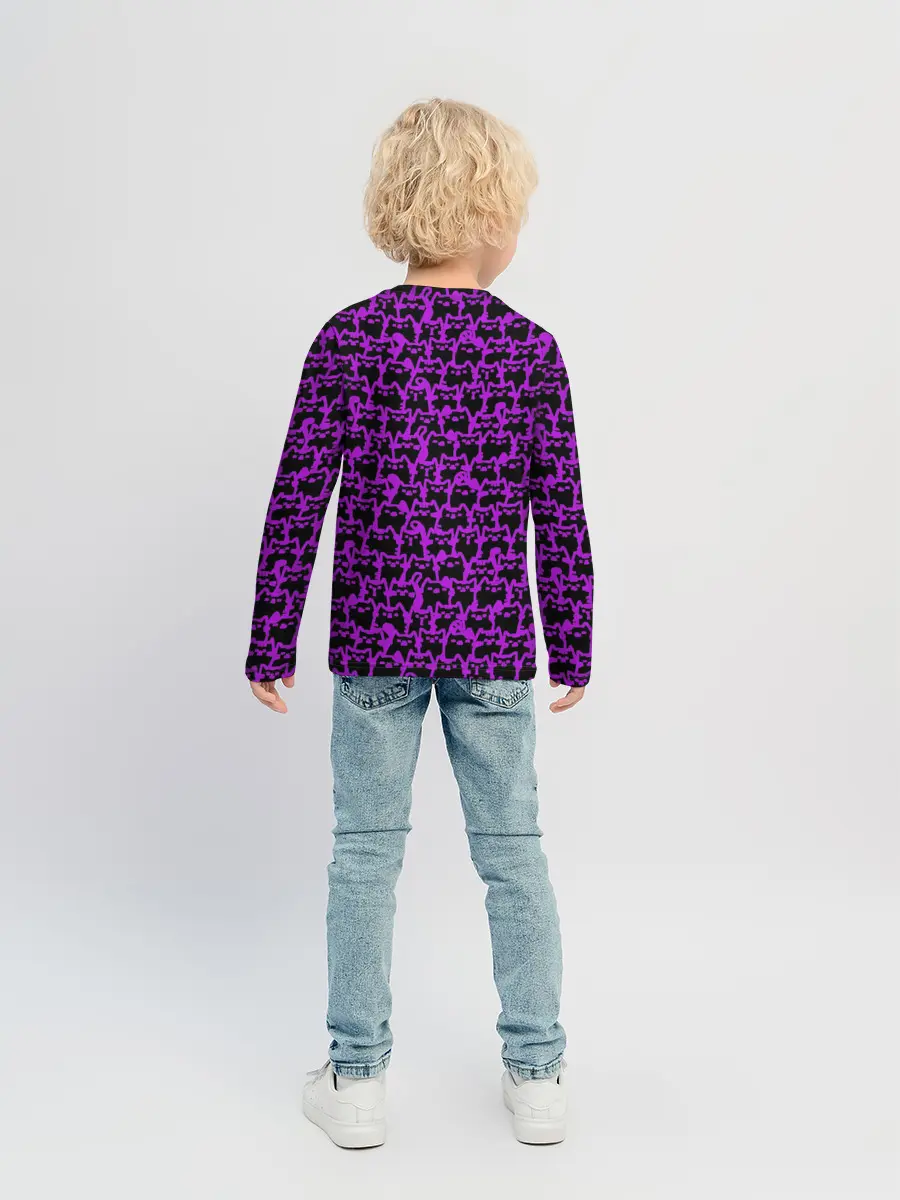 Детский лонгслив / Неоновые коты