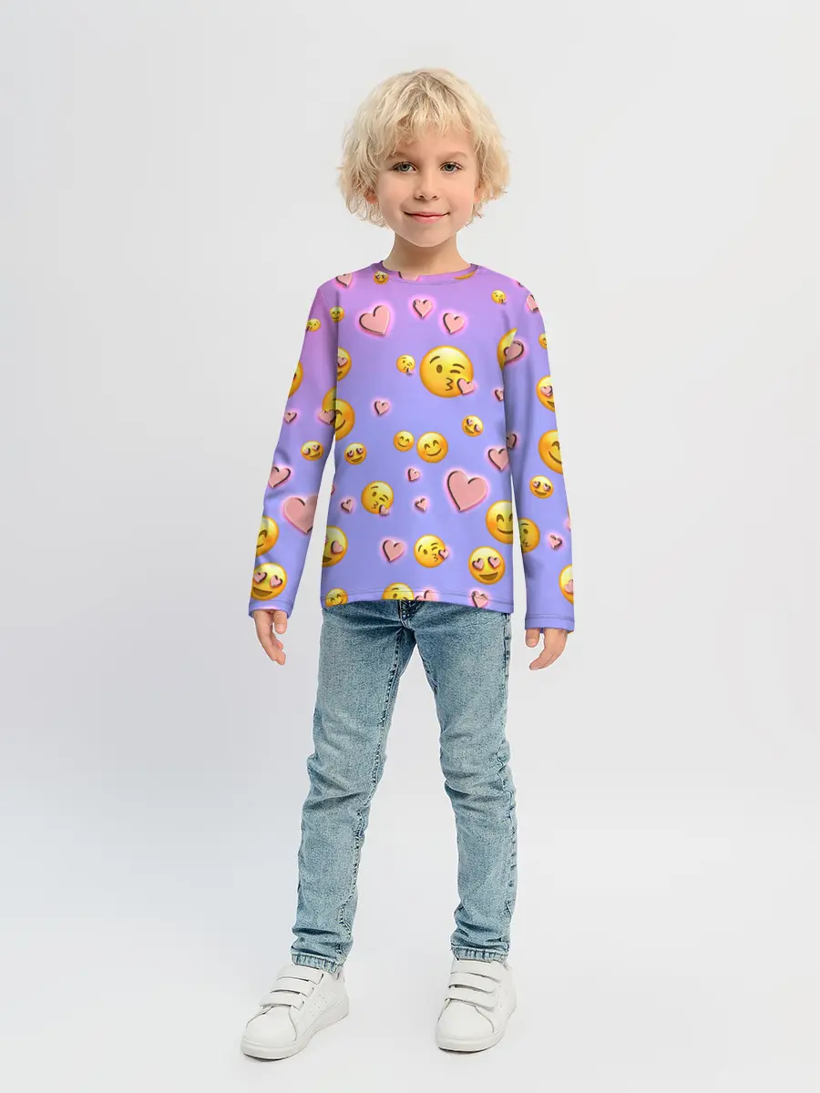 Детский лонгслив / Очень много эмодзи