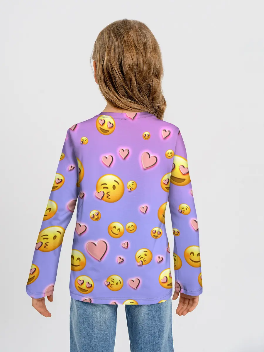 Детский лонгслив / Очень много эмодзи
