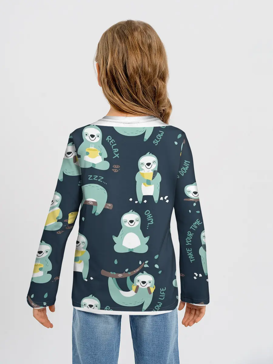 Детский лонгслив / ленивцы