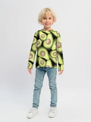Детский лонгслив / Avocado background