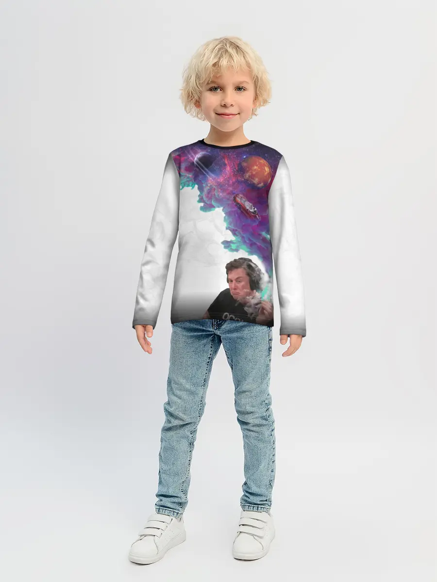 Детский лонгслив / Илон Маск курит космос