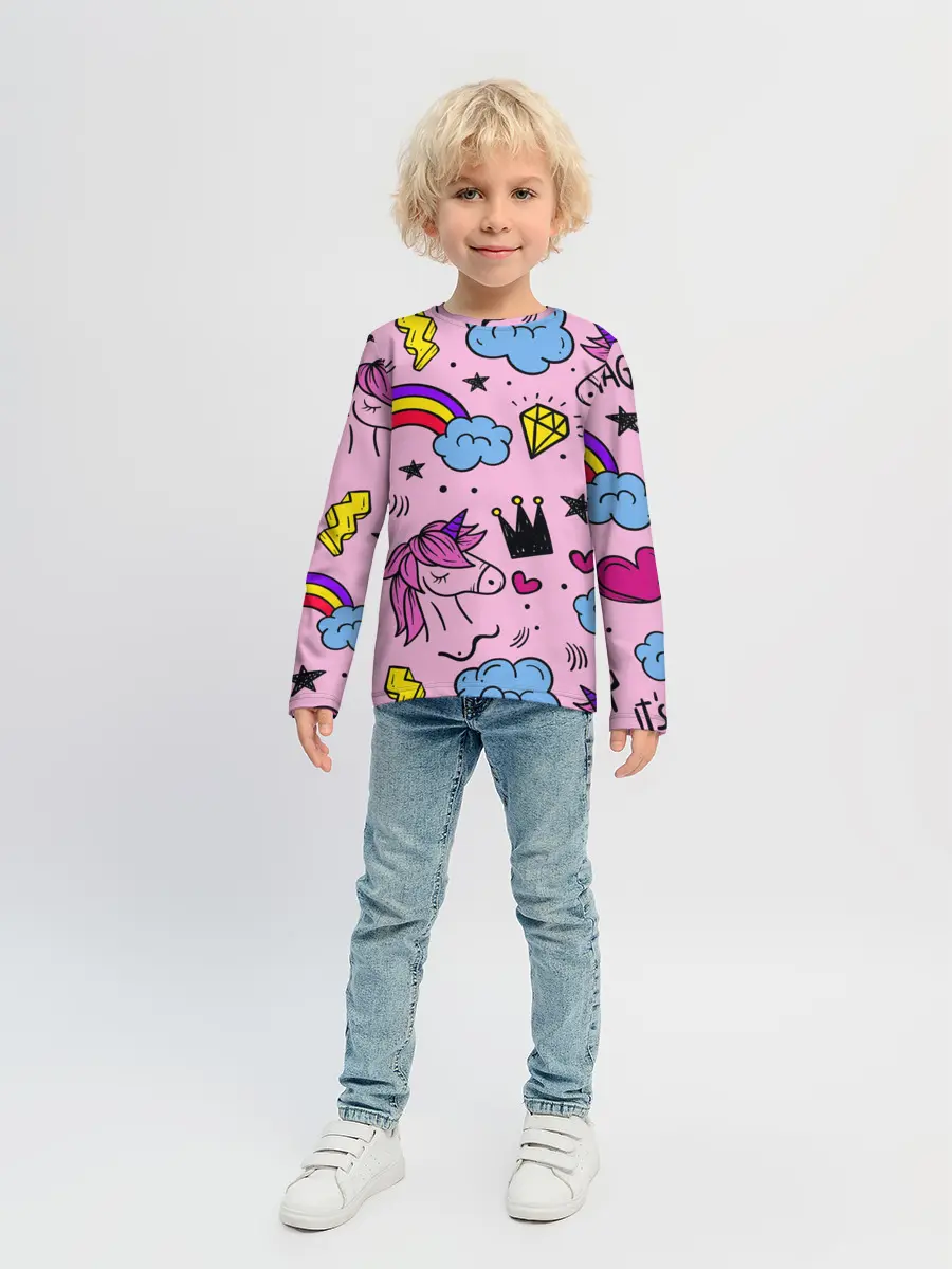 Детский лонгслив / Единороги