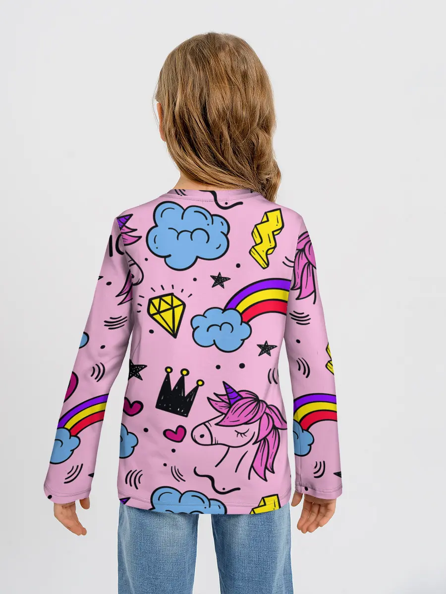 Детский лонгслив / Единороги