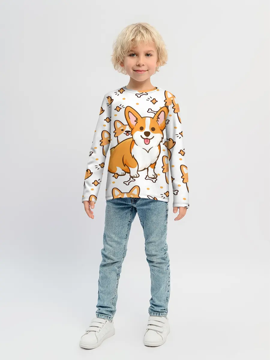 Детский лонгслив / Корги
