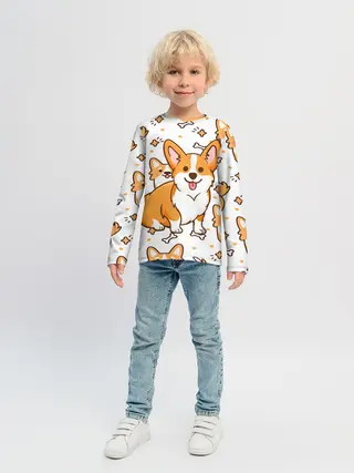 Детский лонгслив / Корги