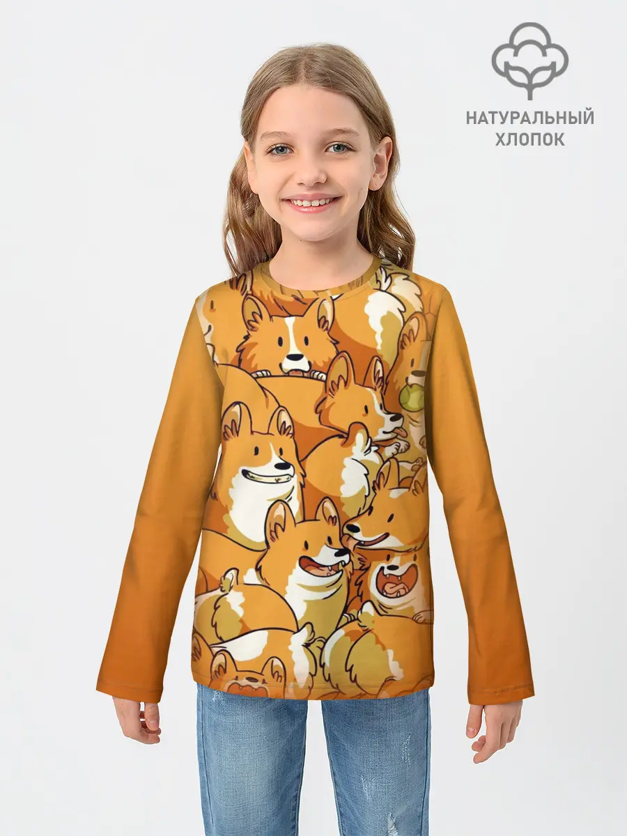 Детский лонгслив / Корги
