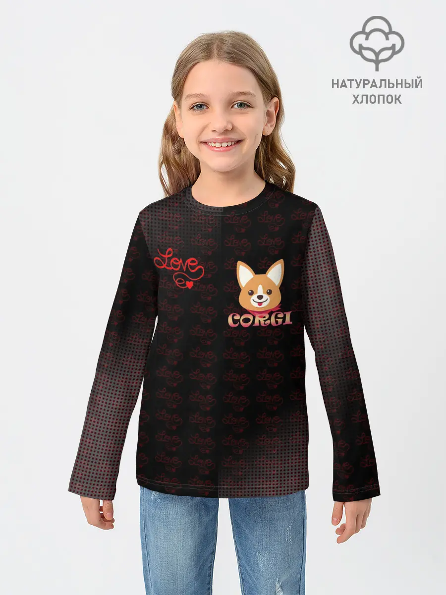 Детский лонгслив / Корги