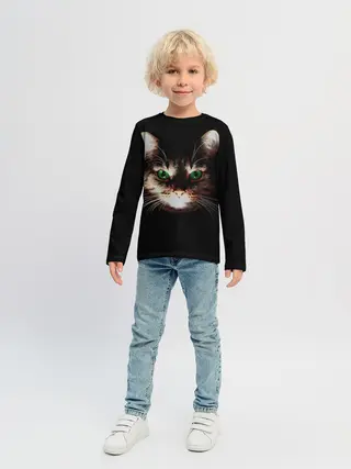 Детский лонгслив / Зеленоглазый кот