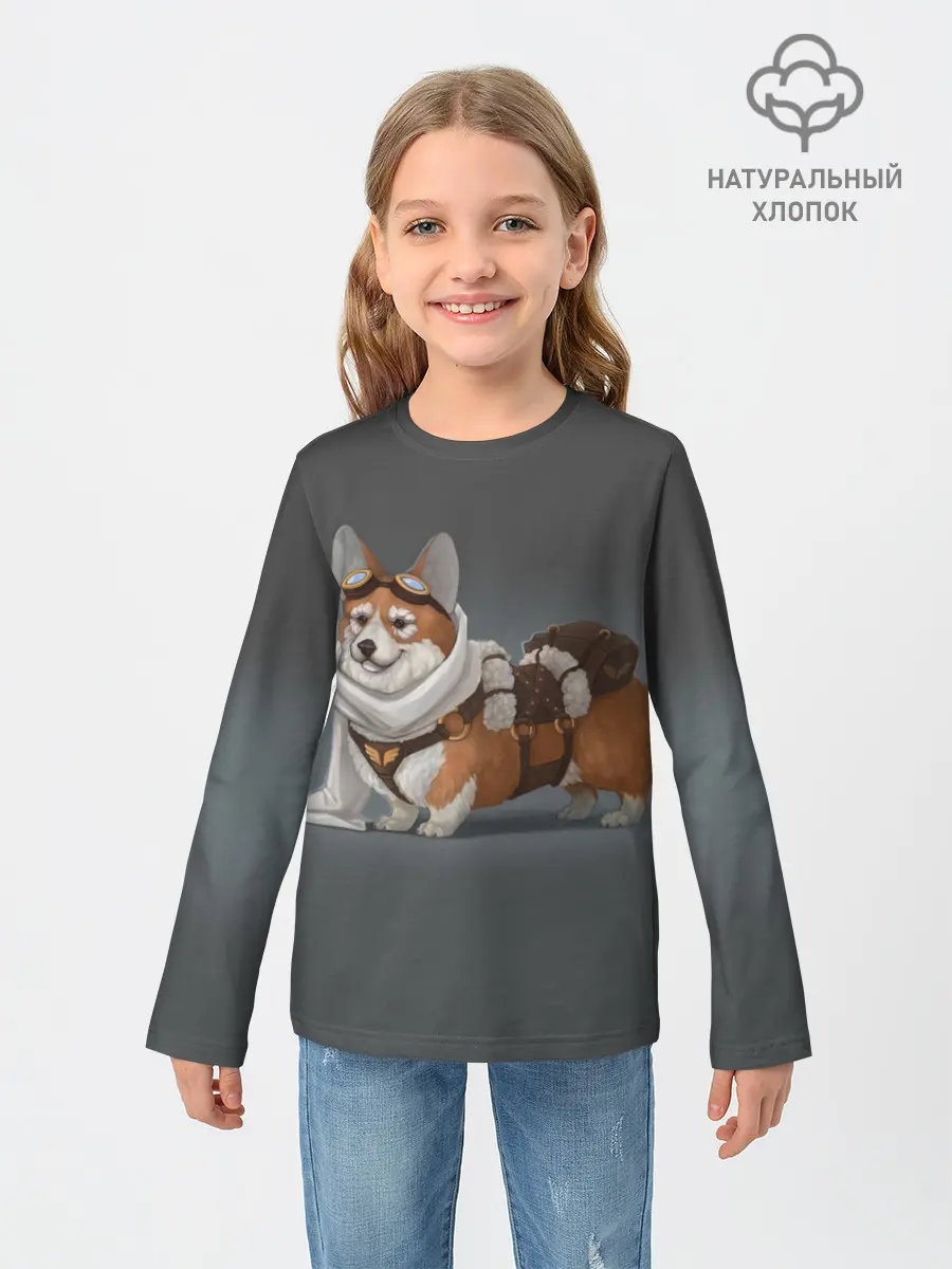 Детский лонгслив / КОРГИ ПИЛОТ