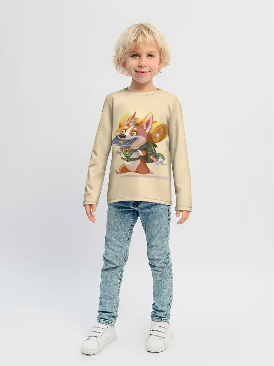 Детский лонгслив / КОРГИ ПУТЕШЕСТВЕННИК