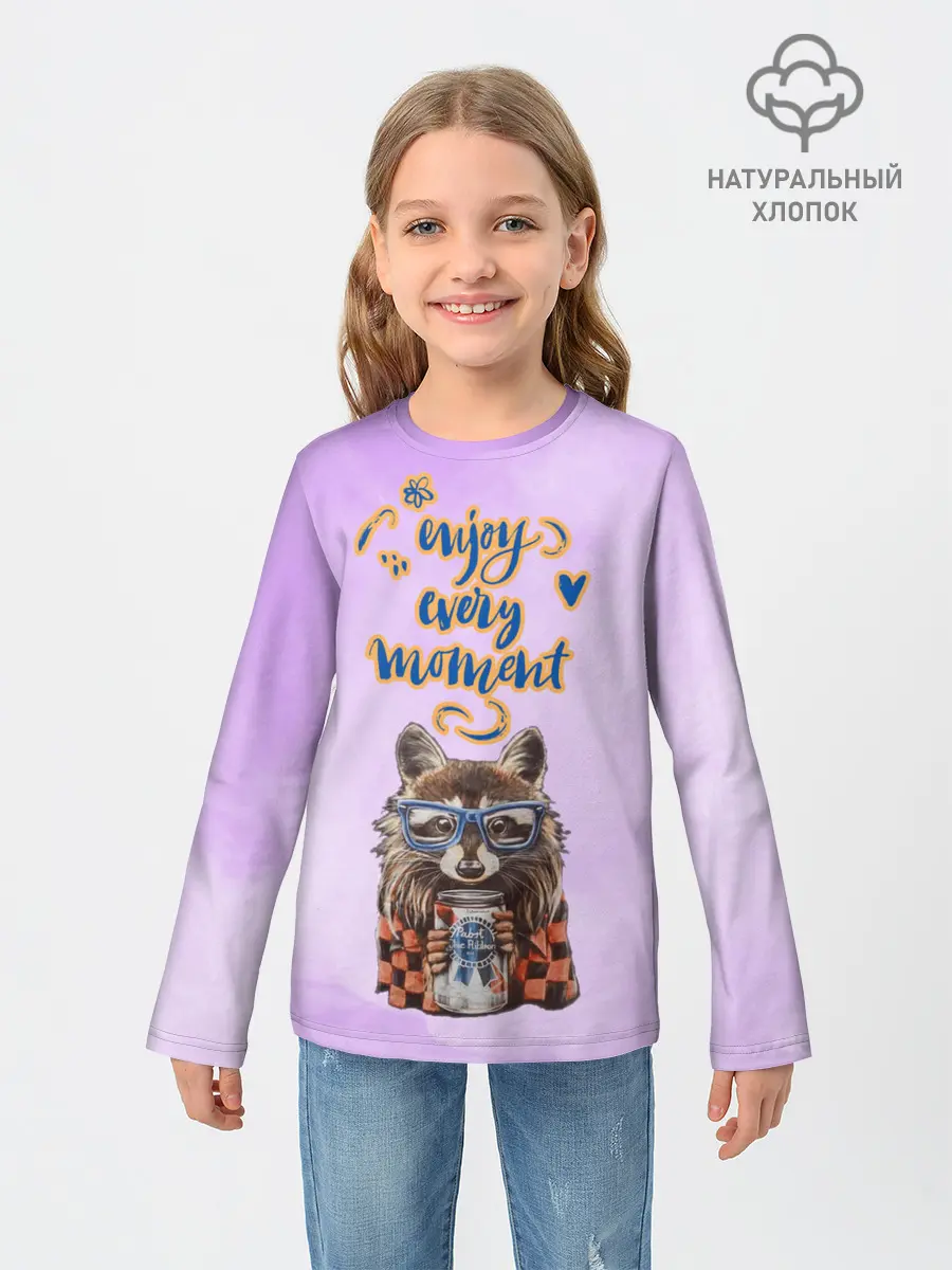 Детский лонгслив / Енот