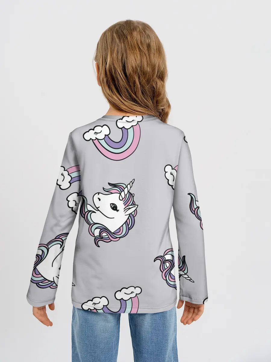 Детский лонгслив / Радужный единорог
