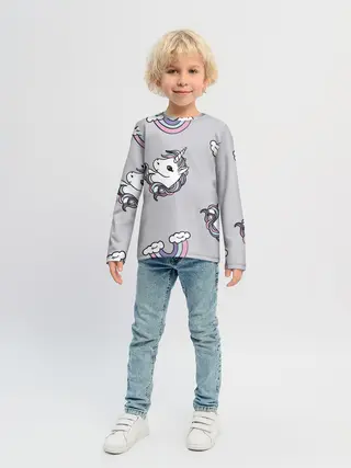 Детский лонгслив / Радужный единорог