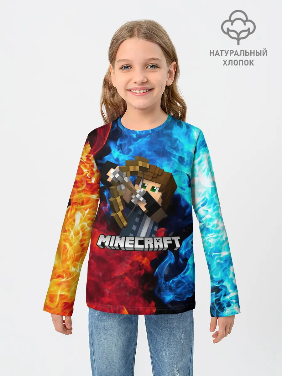 Детский лонгслив / Minecraft / Майнкрафт