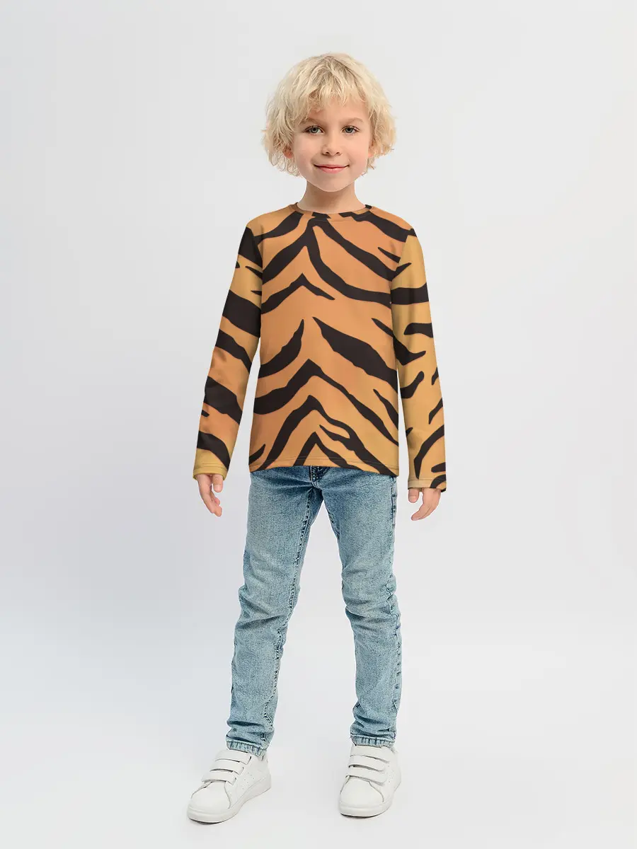 Детский лонгслив / Тигриный камуфляж