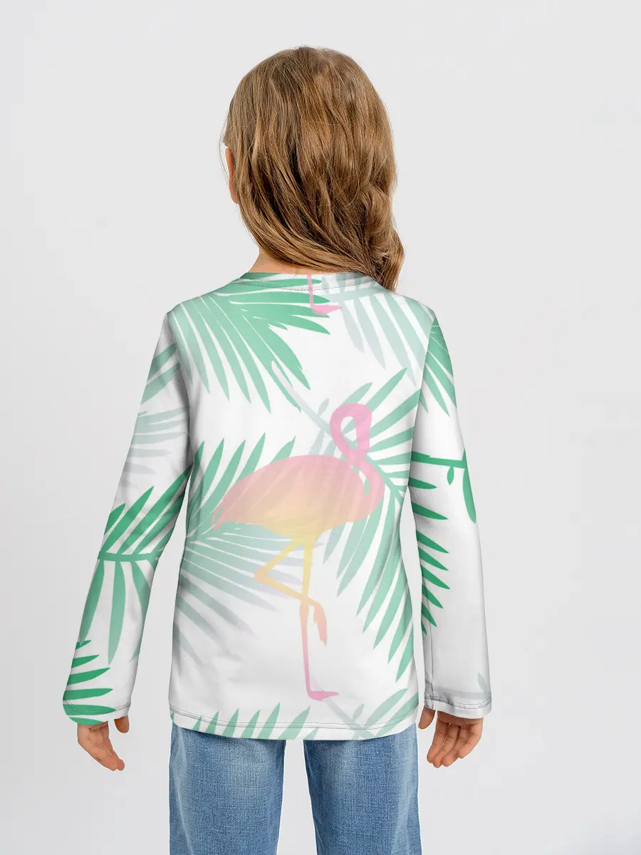 Детский лонгслив / Фламинго в джунглях