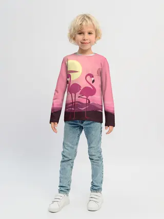 Детский лонгслив / фламинго