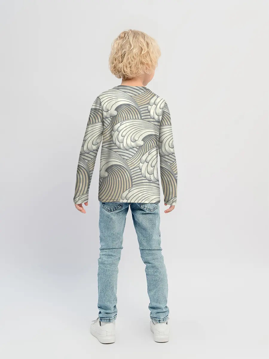 Детский лонгслив / Арт волны
