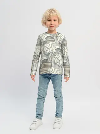 Детский лонгслив / Арт волны