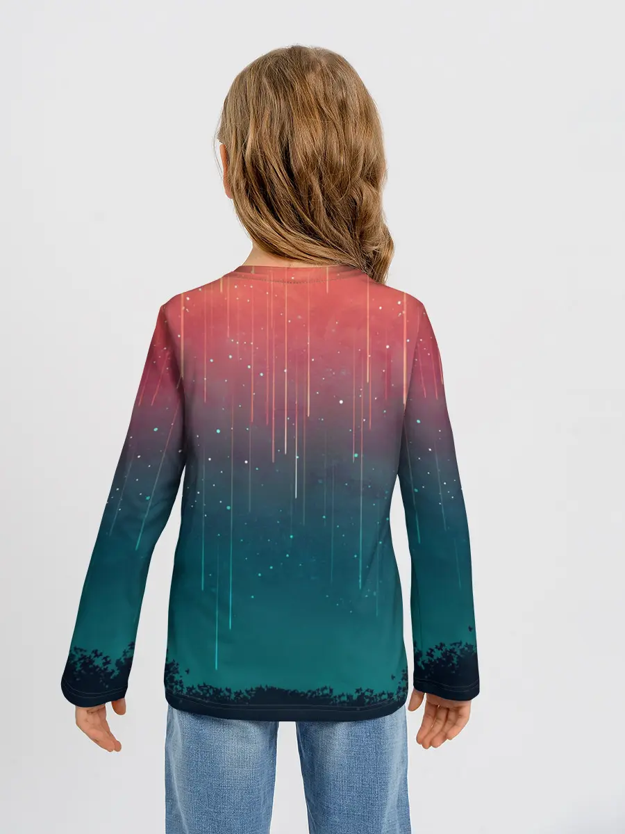 Детский лонгслив / Космический Дождь