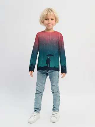 Детский лонгслив / Космический Дождь