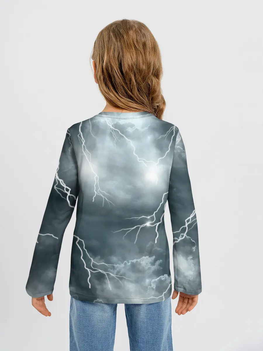 Детский лонгслив / Грозовой кошак.