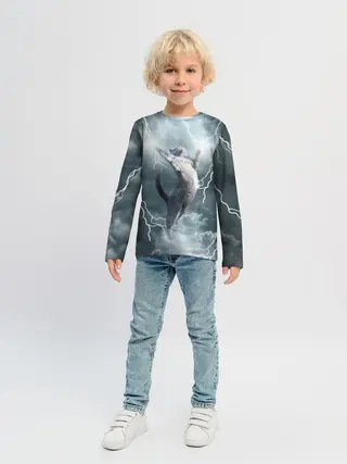 Детский лонгслив / Грозовой кошак.