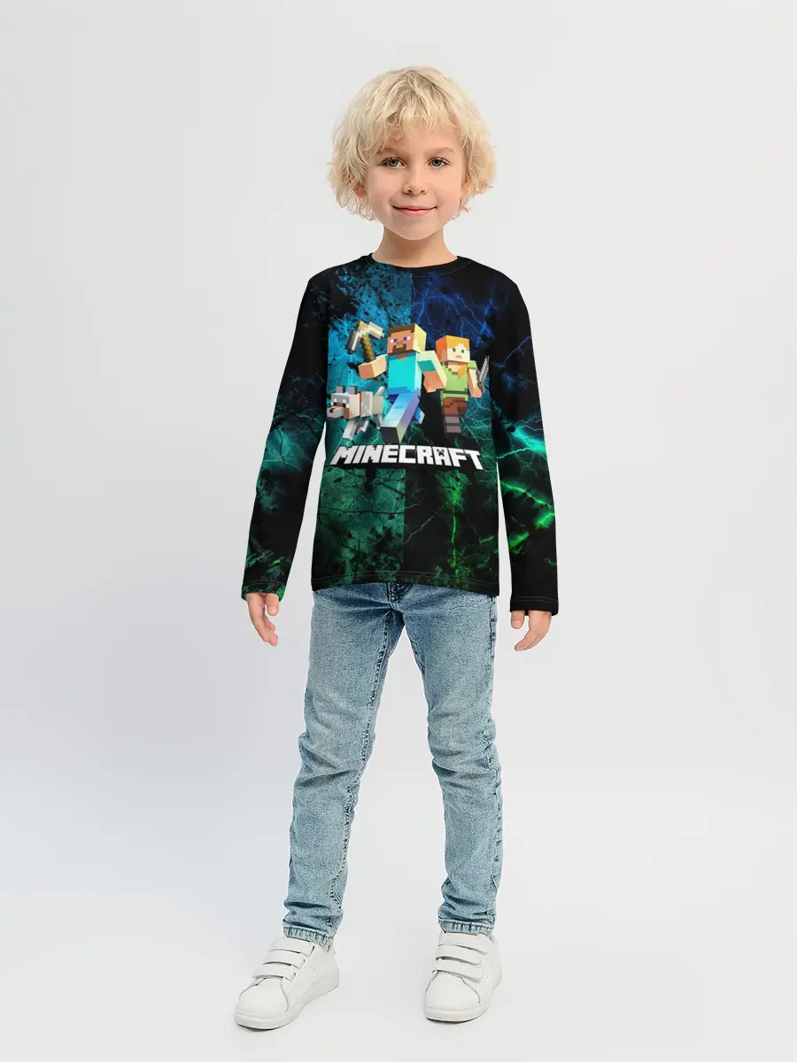 Детский лонгслив / Minecraft / Майнкрафт