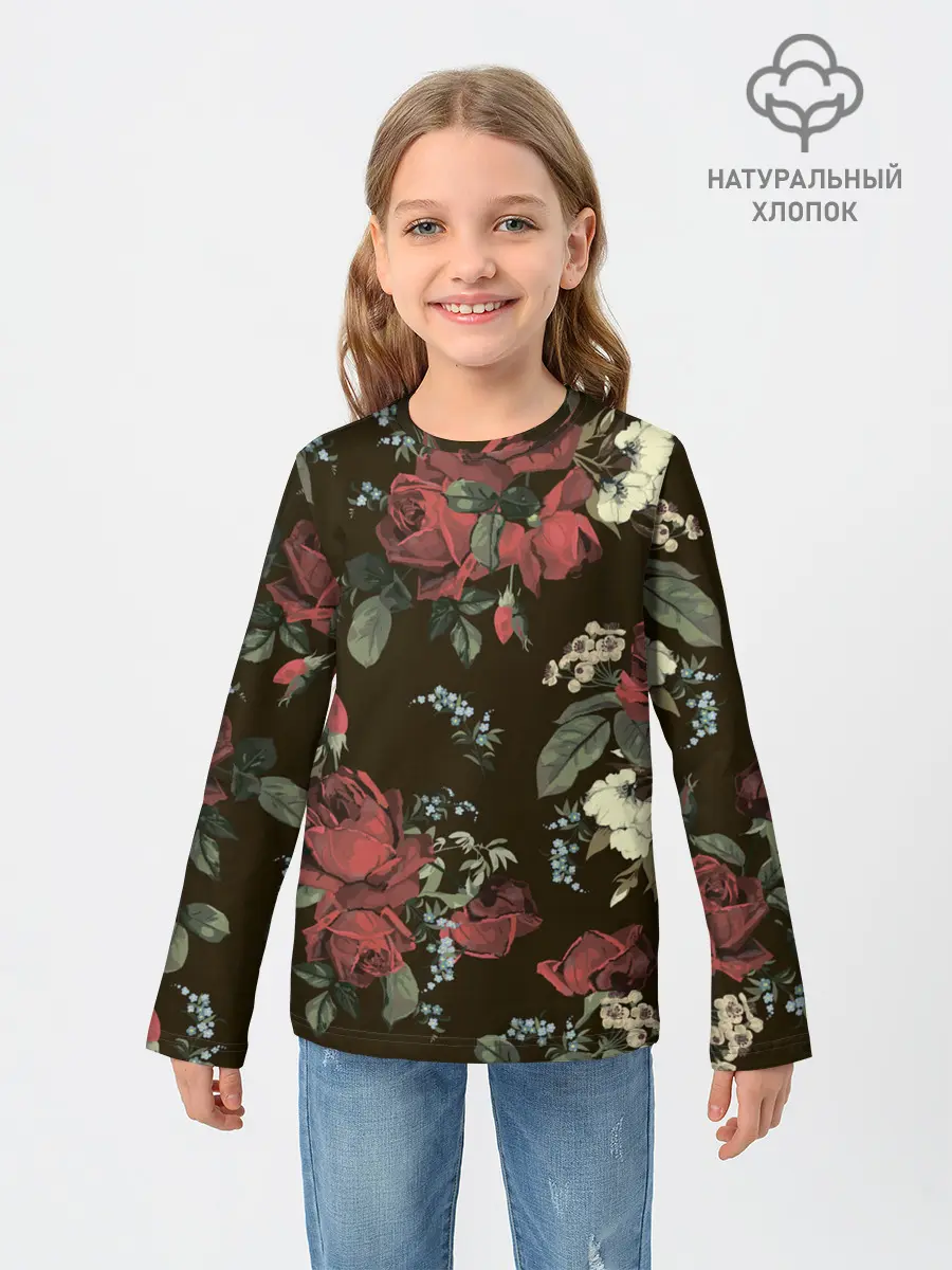 Детский лонгслив / Букет роз