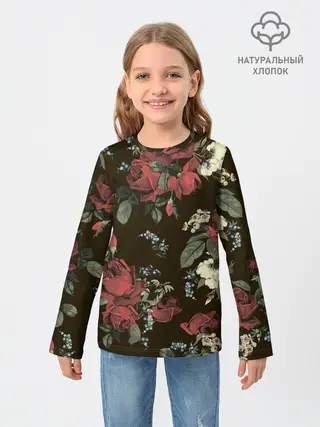 Детский лонгслив / Букет роз