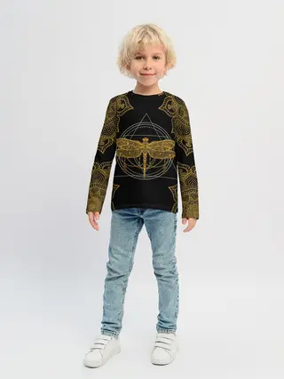 Детский лонгслив / Golden dragonfly