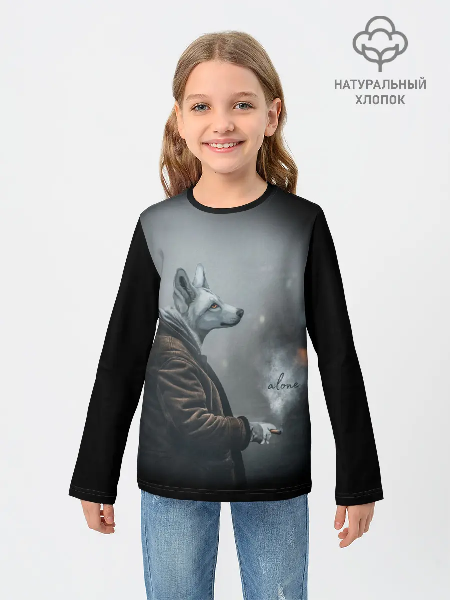 Детский лонгслив / Одинокий волк