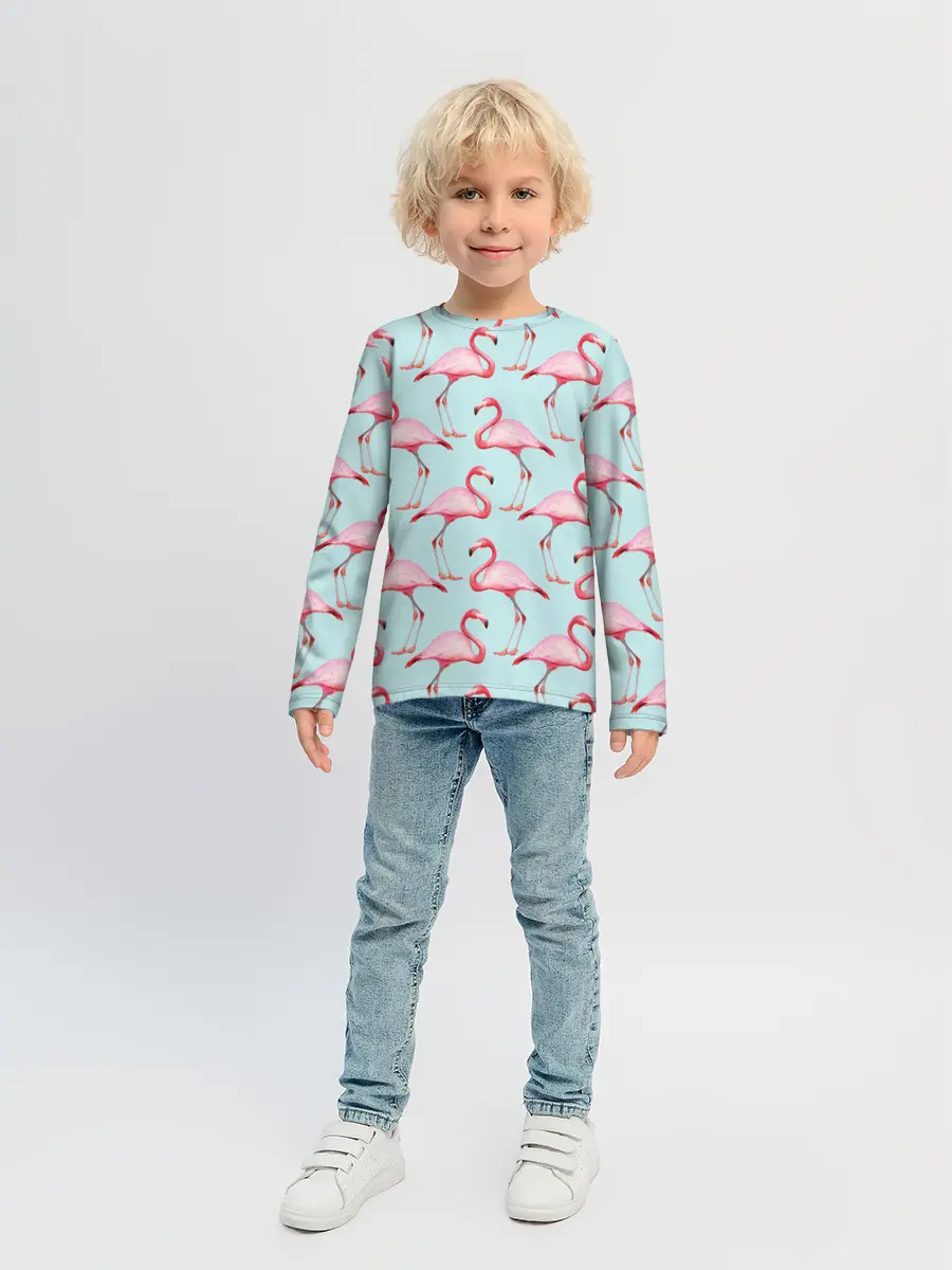 Детский лонгслив / Фламинго.