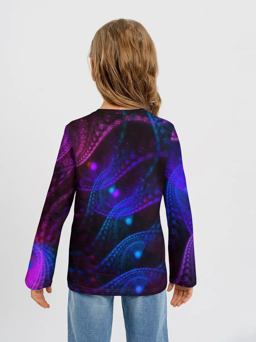 Детский лонгслив / NEON FRACTAL