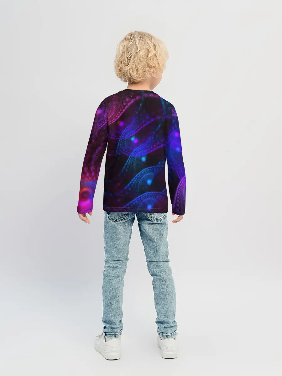 Детский лонгслив / NEON FRACTAL