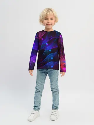 Детский лонгслив / NEON FRACTAL