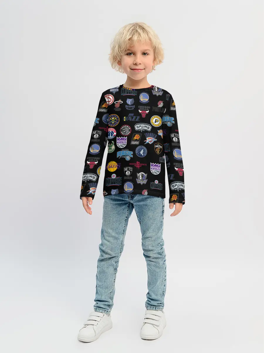 Детский лонгслив / NBA Pattern | НБА Паттерн