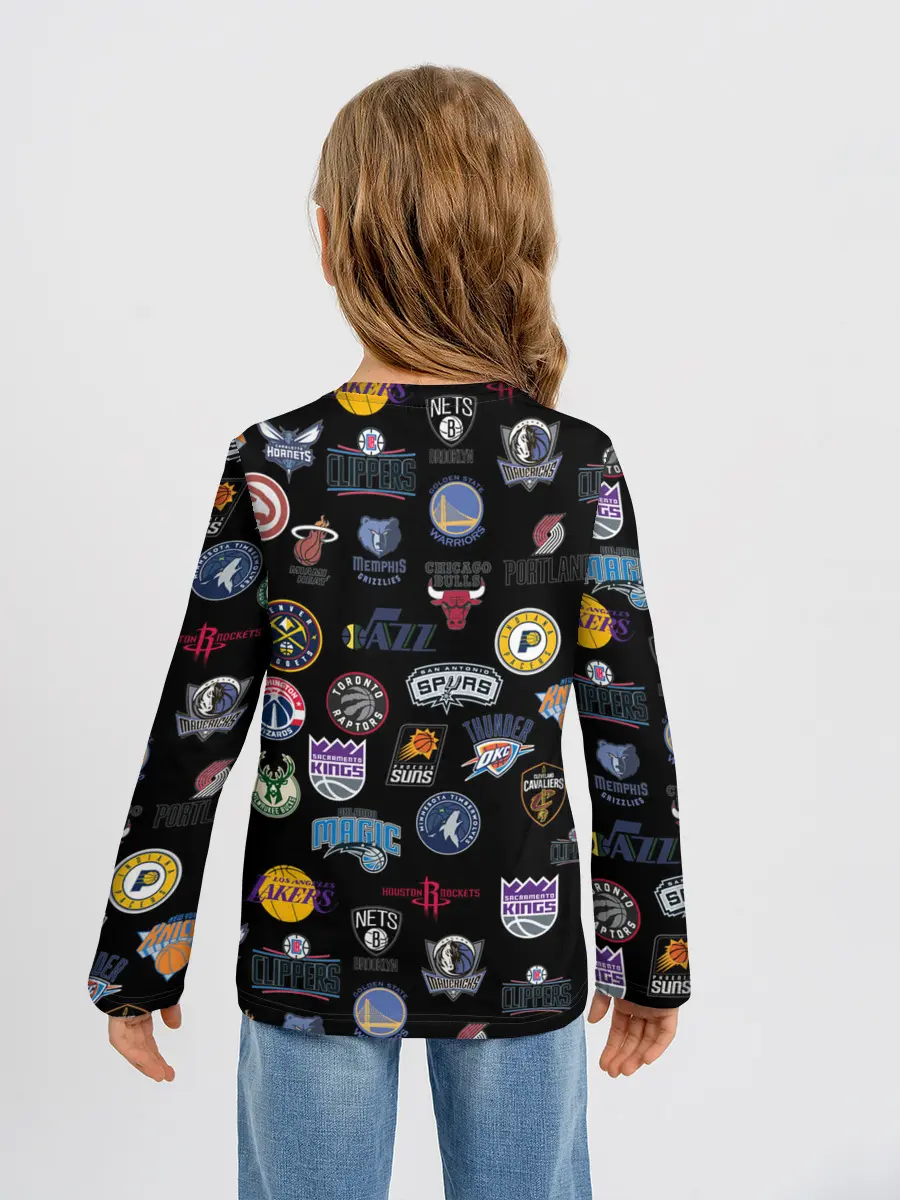 Детский лонгслив / NBA Pattern | НБА Паттерн