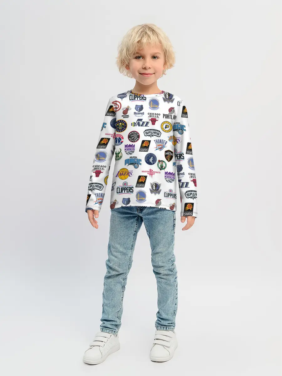 Детский лонгслив / NBA Pattern | НБА Паттерн
