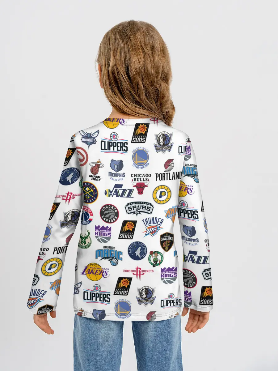 Детский лонгслив / NBA Pattern | НБА Паттерн