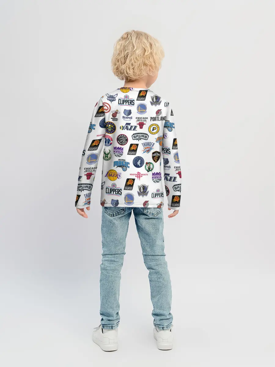 Детский лонгслив / NBA Pattern | НБА Паттерн