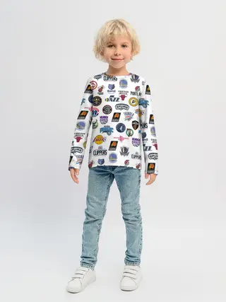 Детский лонгслив / NBA Pattern | НБА Паттерн