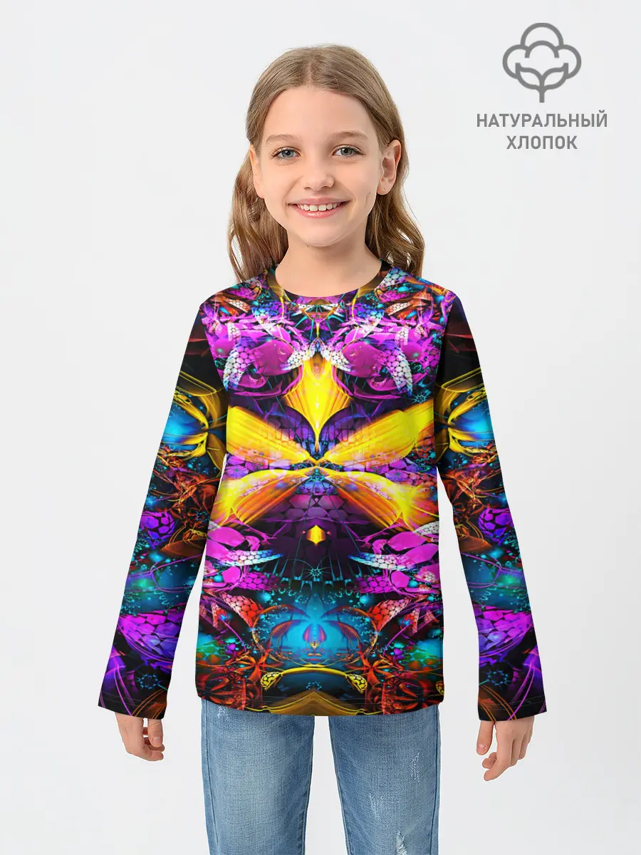 Детский лонгслив / ФРАКТАЛЬНЫЕ ЦВЕТЫ