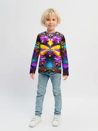 Детский лонгслив / ФРАКТАЛЬНЫЕ ЦВЕТЫ