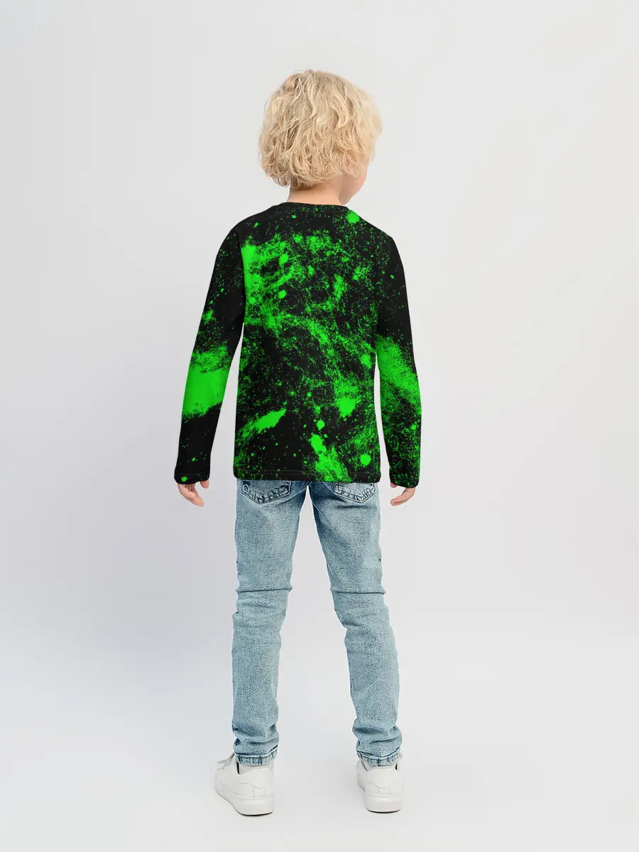 Детский лонгслив / Зелёная краска