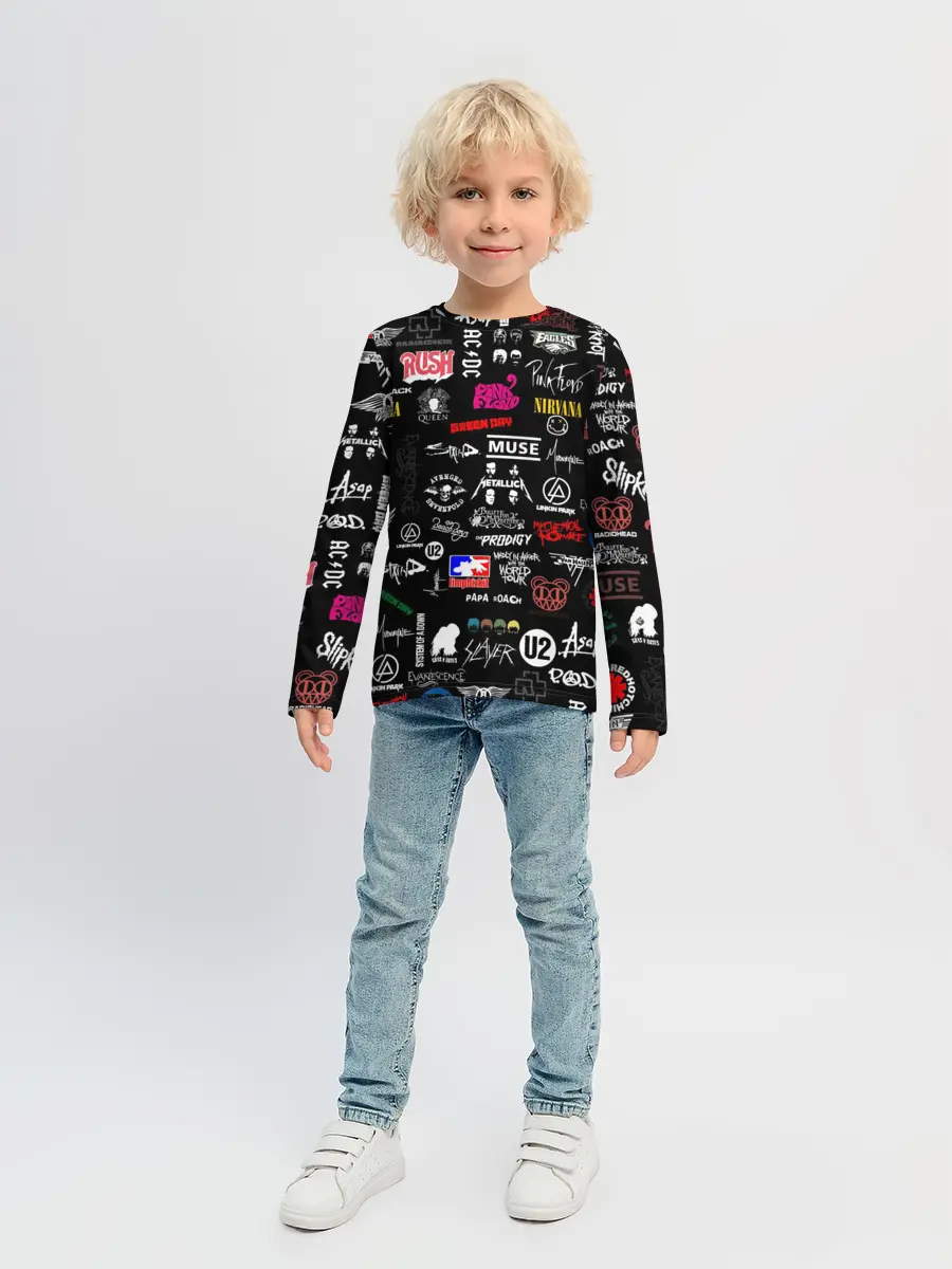 Детский лонгслив / ЛОГОТИПЫ РОК ГРУПП | PATTERN